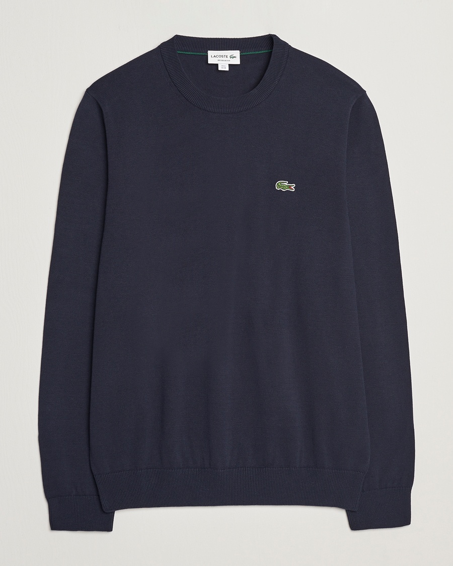 Lacoste Cotton Knitted Sweater Navy Blue – Bleu