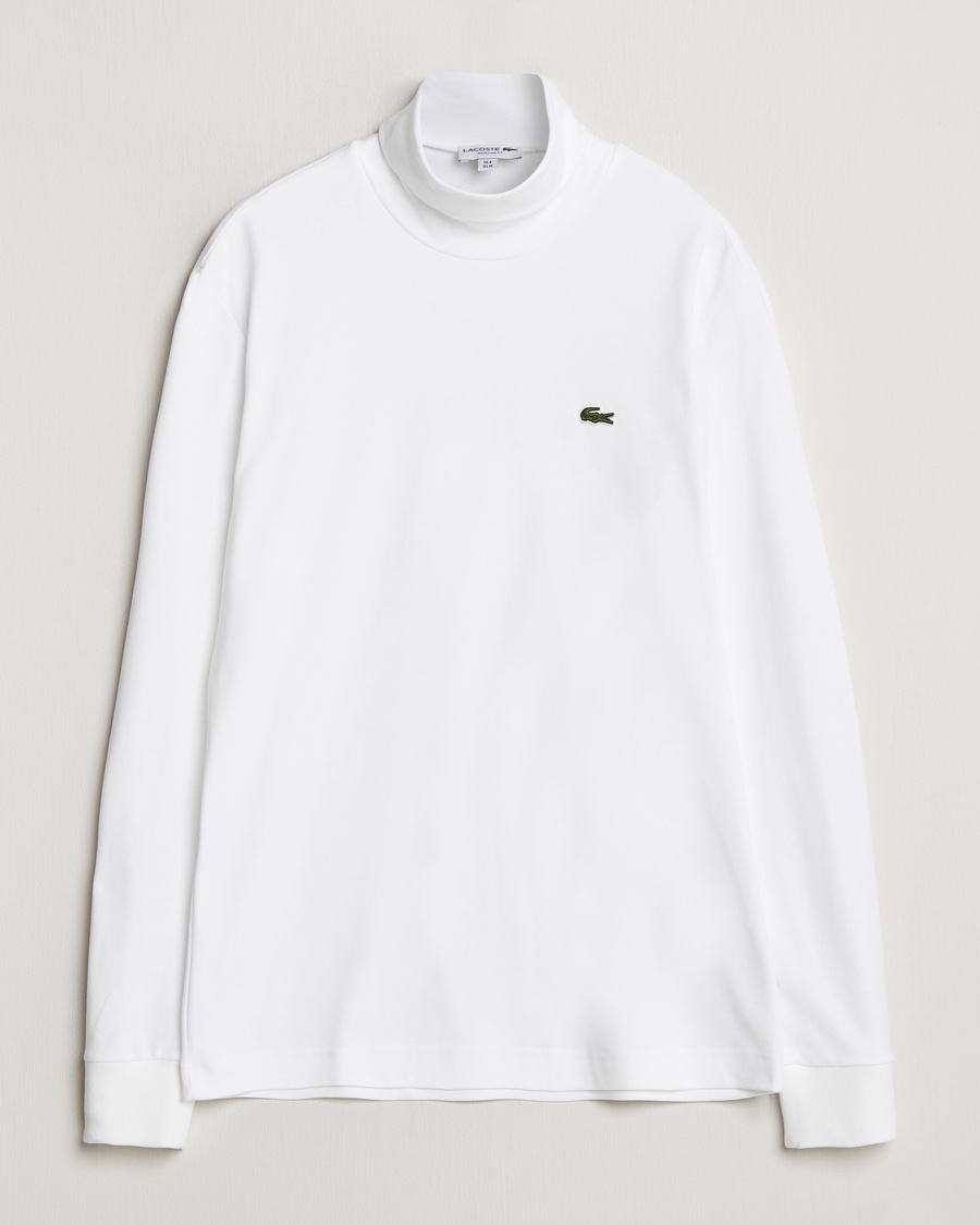 Lacoste Interlock Cotton Rollneck White – Blanc