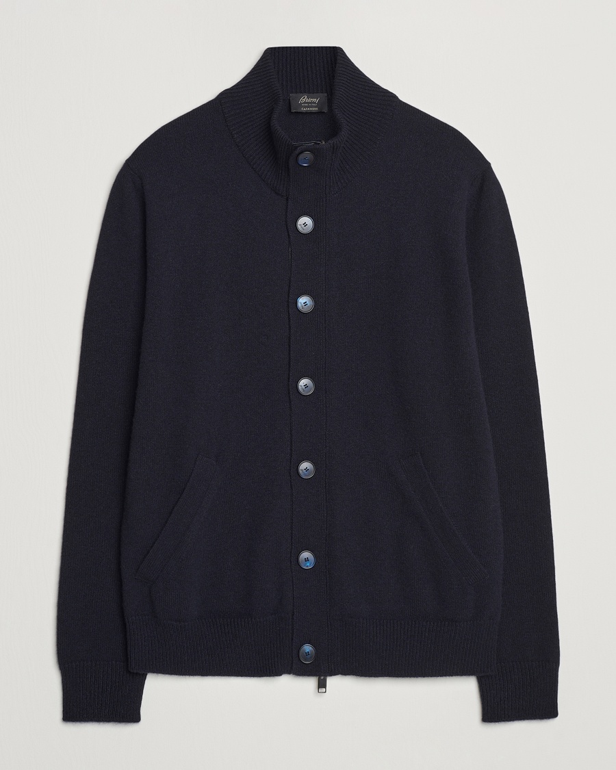 Brioni Cashmere Cardigan Jacket Navy – Bleu