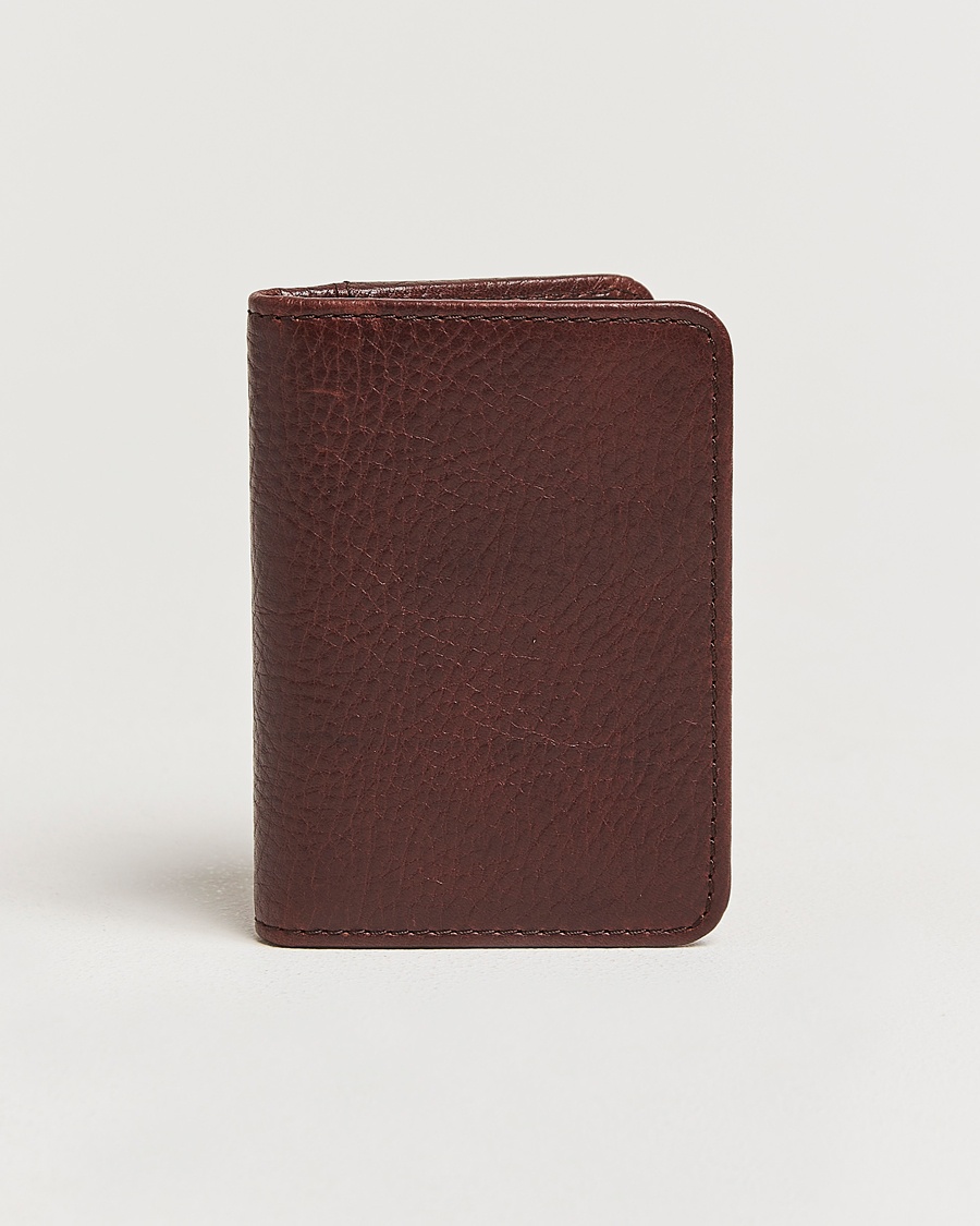 Loake Shoemakers Fenchurch Grained Leather Card Holder Dark Brown – Marron