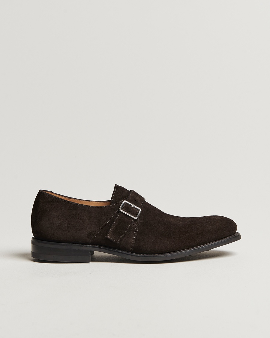 Loake 1880 357 Suede Single Monk Dark Brown – Marron