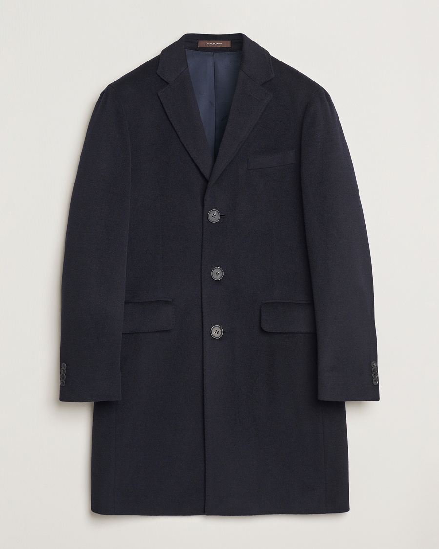 Oscar Jacobson Sylar Wool/Cashmere Coat Navy – Blauw
