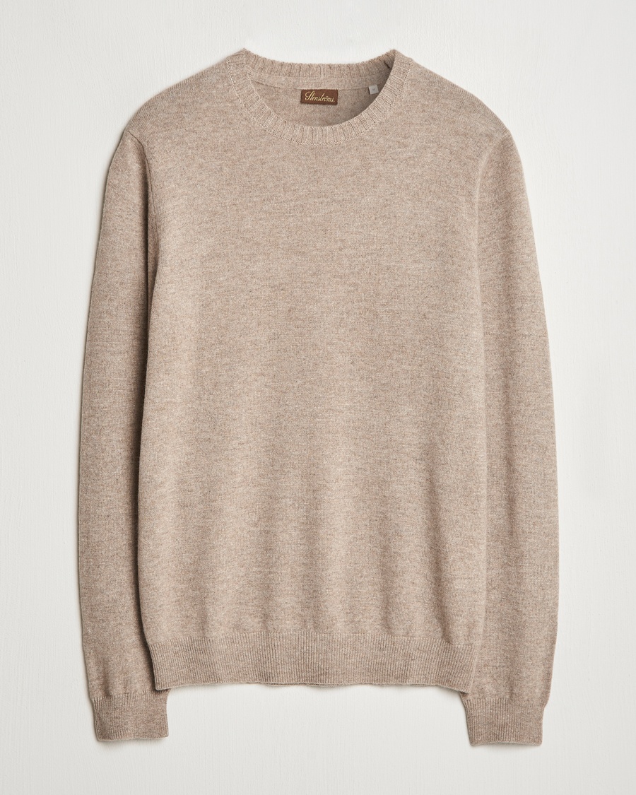 Heren | Kasjmier truien | Stenströms | Cashmere Crewneck Beige