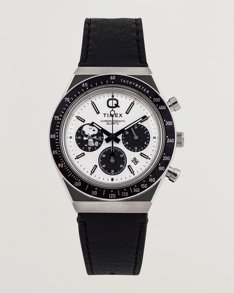 Timex Q Snoopy Chronograph 40mm White Dial – Wit