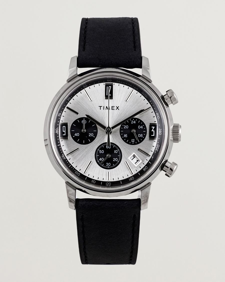 Timex Marlin Chrono Tachymeter 40mm Silver Dial – Zilver