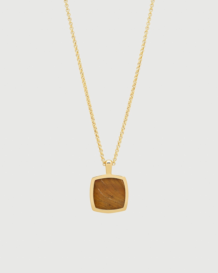 Tom Wood Cushion Pendant Tiger Eye Gold – Goud