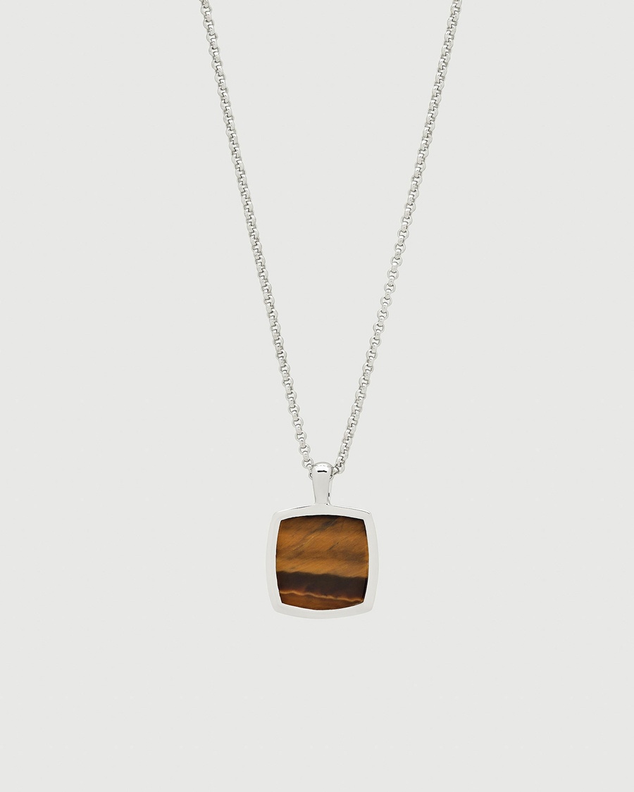 Tom Wood Cushion Pendant Tiger Eye Silver – Argent
