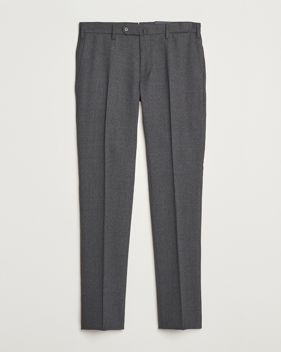 Homme | Soldes Vêtements | Incotex | Silm Fit Washable Flannel Trousers Dark Grey