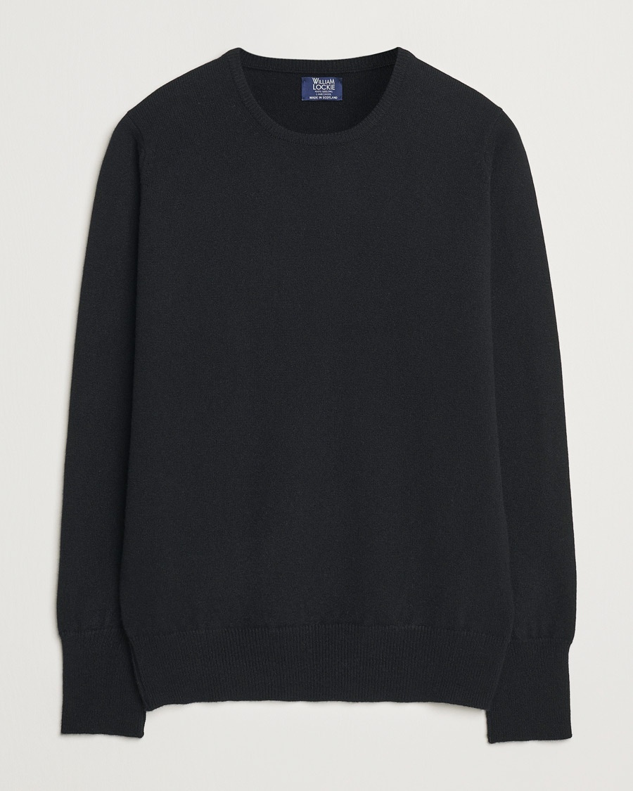 Heren | Ronde hals truien | William Lockie | Rob Lambswool Crewneck Black