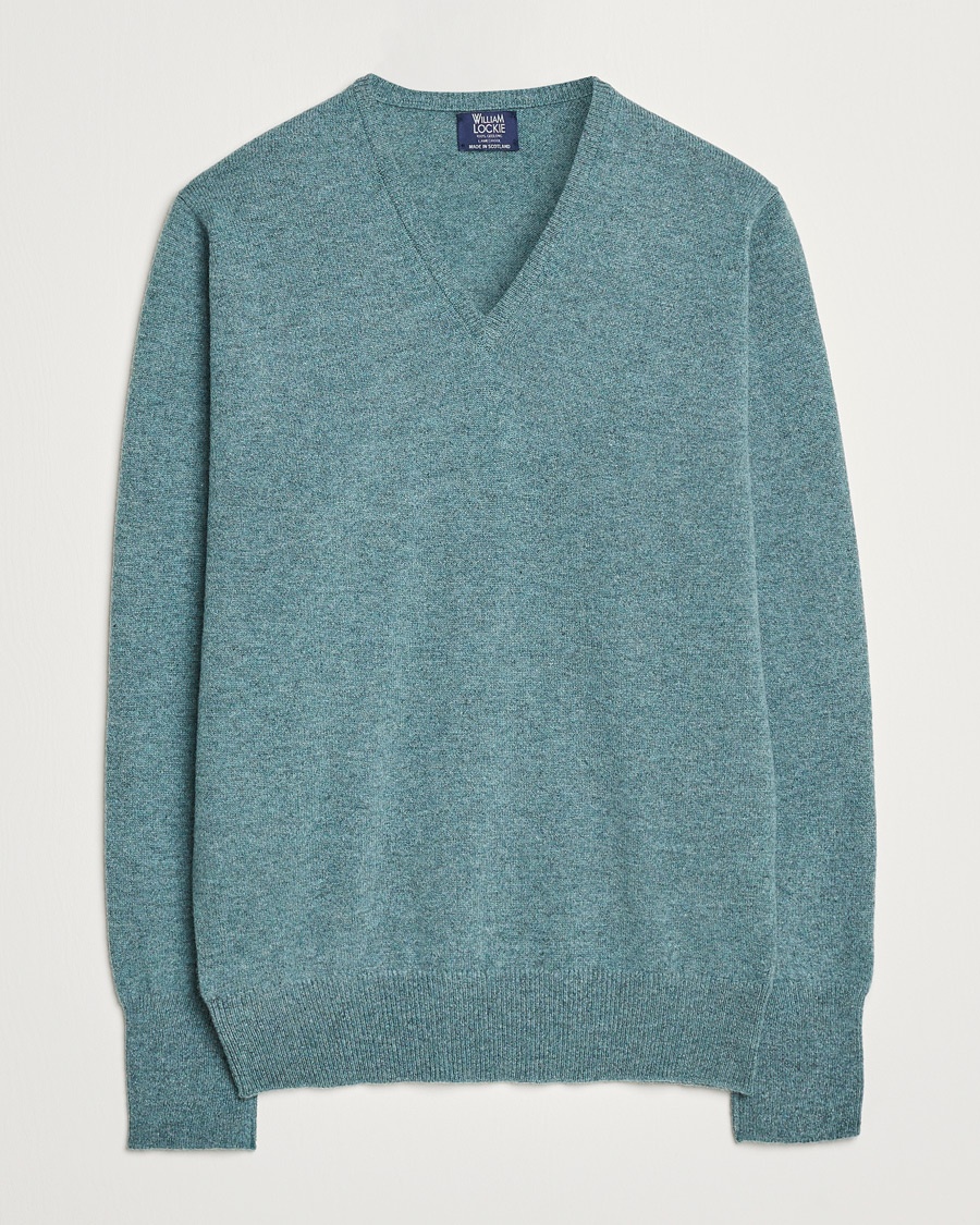 Heren | V-hals truien | William Lockie | Rob Lambswool V-Neck Caspian