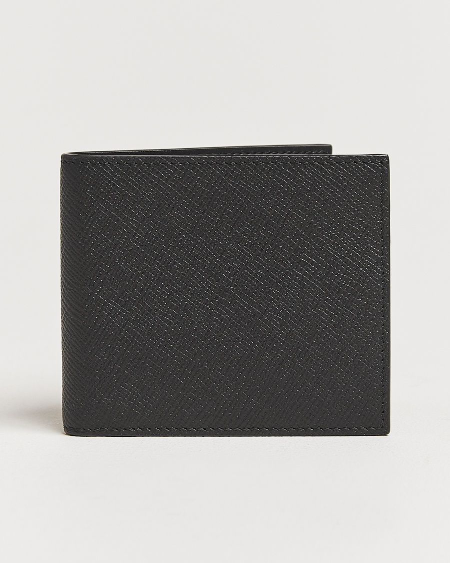 Smythson Panama 6 Card Leather Wallet Black – Noir