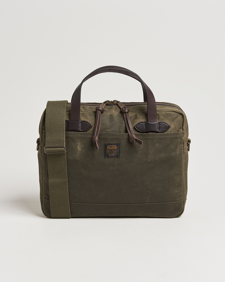 Filson Tin Cloth Compact Briefcase Otter Green – Vert