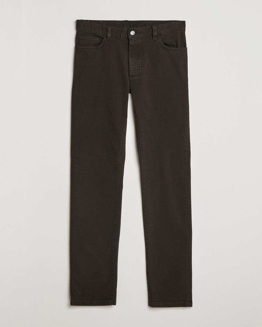 Homme | Pantalons | Zegna | 5-Pocket Comfort Denim Pants Dark Brown