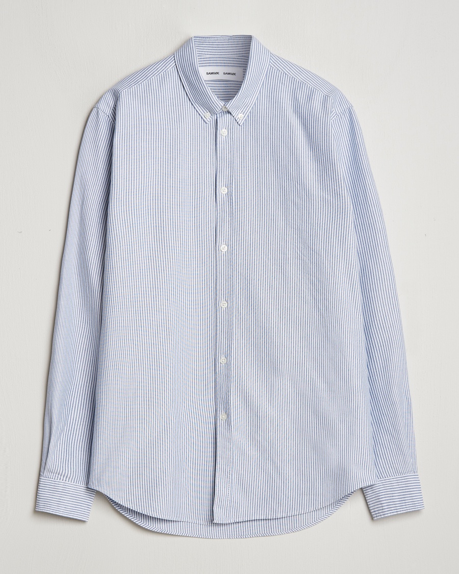 Samsøe Samsøe Saliam Oxford Shirt Oxford Narrow Stripe – Bleu