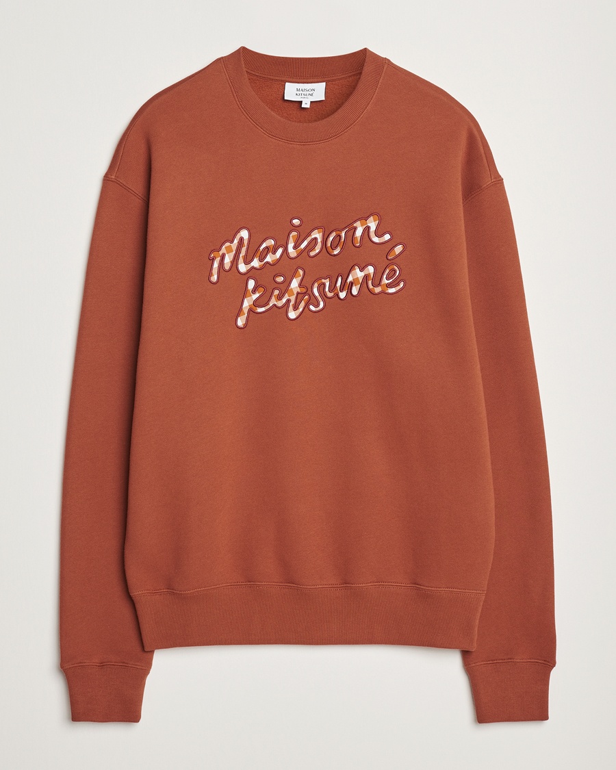 Homme | Soldes | Maison Kitsuné | Gingham Handwriting Sweatshirt Pecan