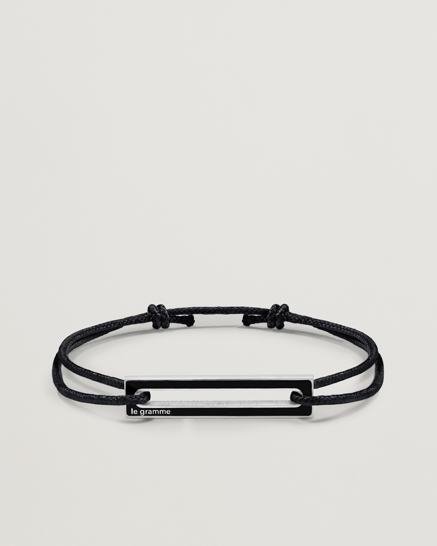 LE GRAMME Lacquered Cord Bracelet Black – Noir