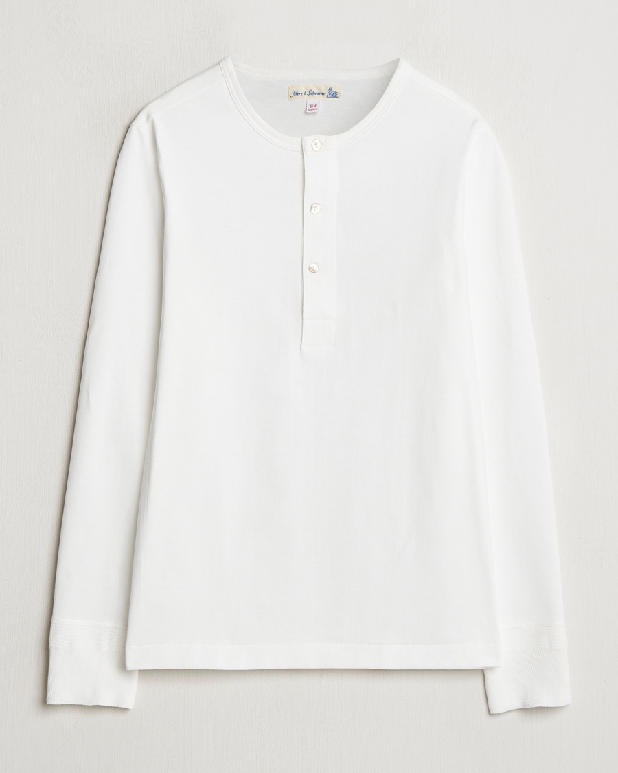 Homme | | Merz b. Schwanen | Classic Organic Cotton Henley Sweater White