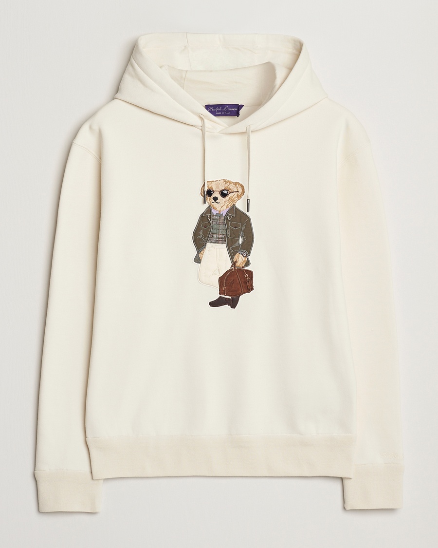 Homme | Sweat-Shirts À Capuche | Ralph Lauren Purple Label | Luxury Fleece Bear Hoodie Cream