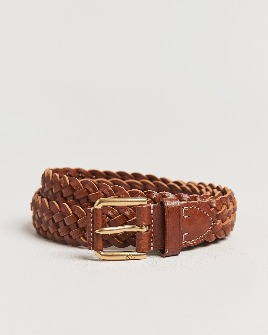 Heren | Accessoires | Ralph Lauren Purple Label | Braided Belt Brown Calf