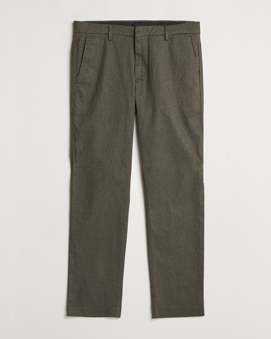 Homme | NN07 | NN07 Theo Brushed Cotton Trousers Dark Army