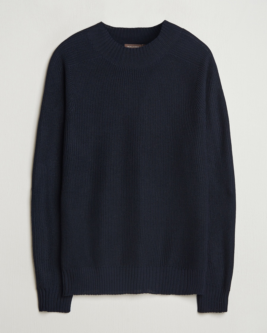 Homme | Pulls à col roulé | Oscar Jacobson | Collins Knitted Wool Turtleneck Navy