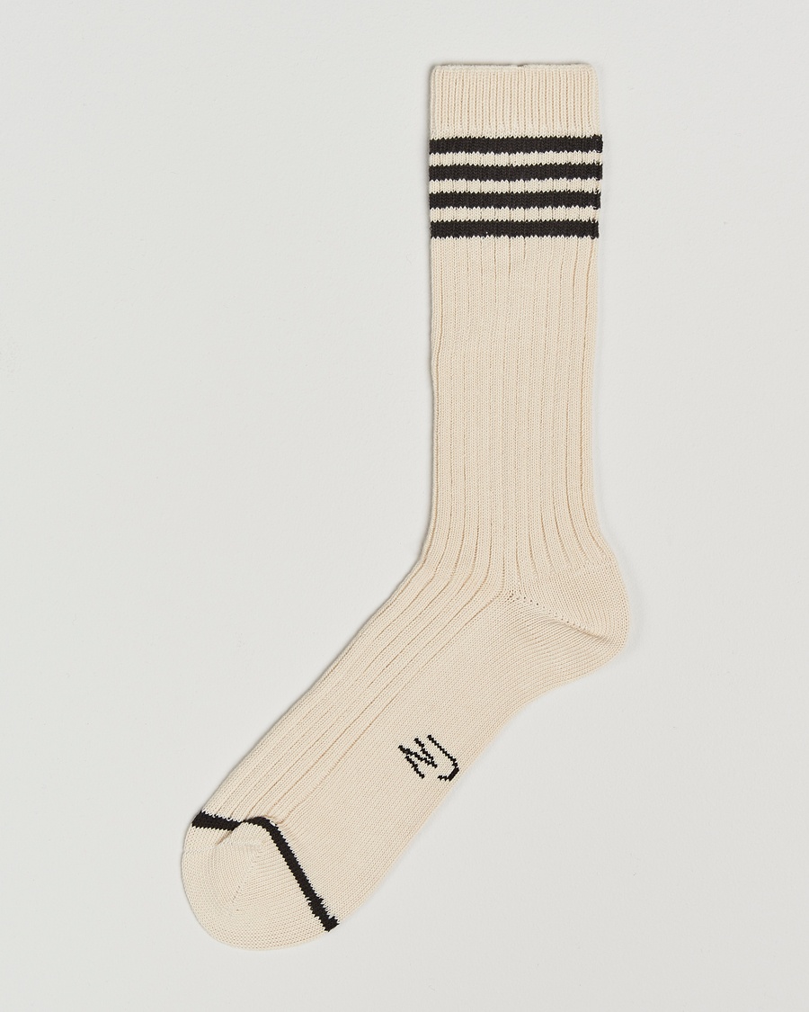 Nudie Jeans Retro Tennis Socks Off White/Black – Blanc