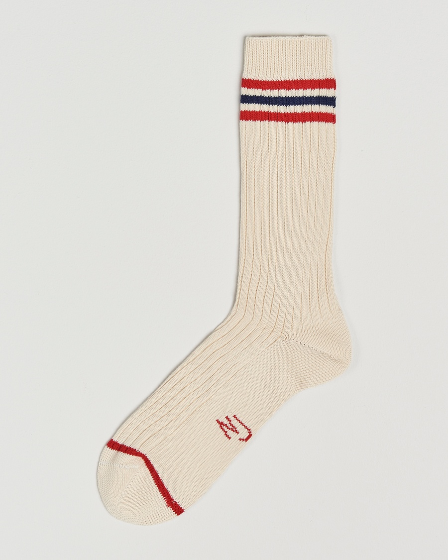 Homme | Sections | Nudie Jeans | Retro Tennis Socks Off White/Red