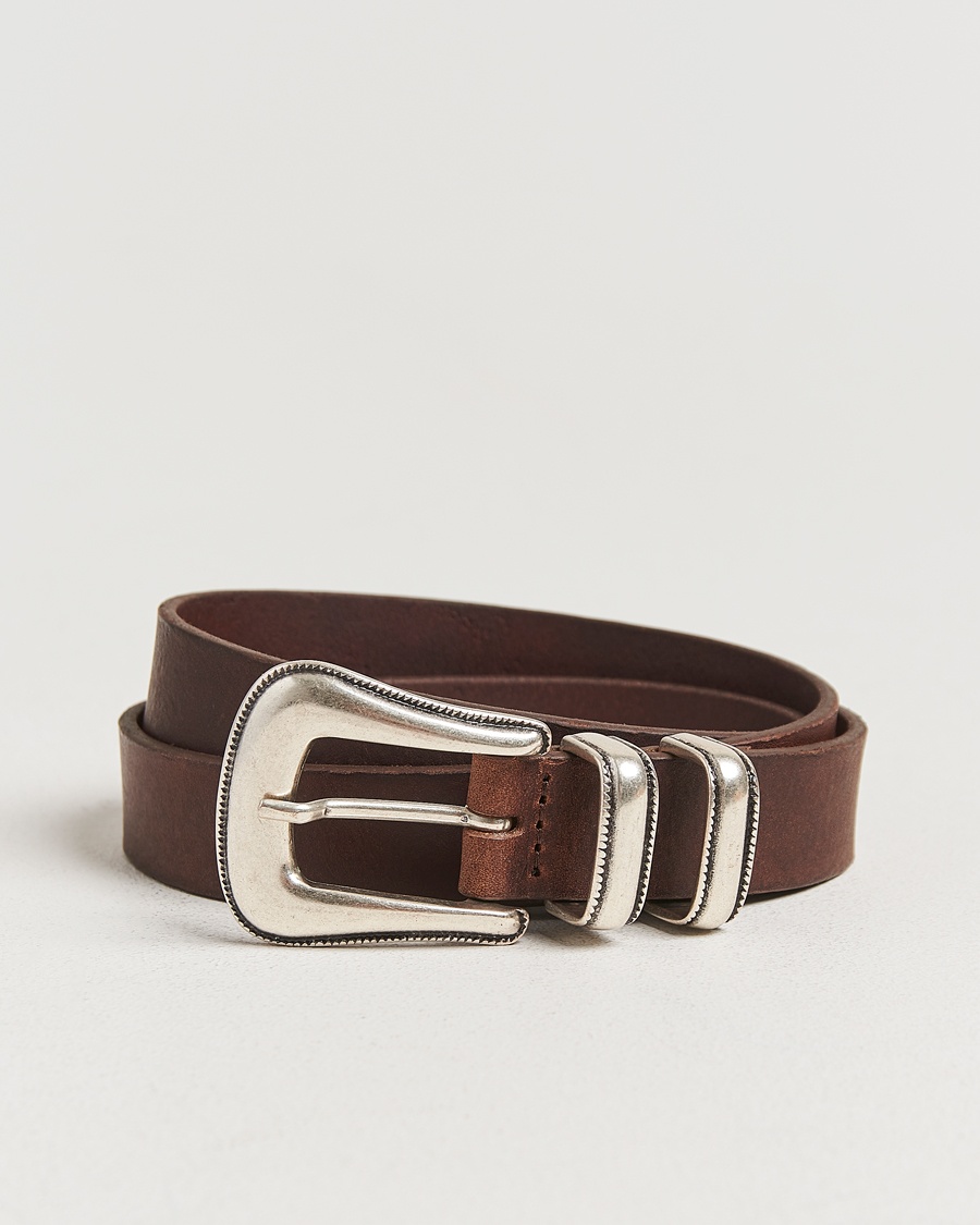 Nudie Jeans Western Silver Belt Dark Brown – Marron
