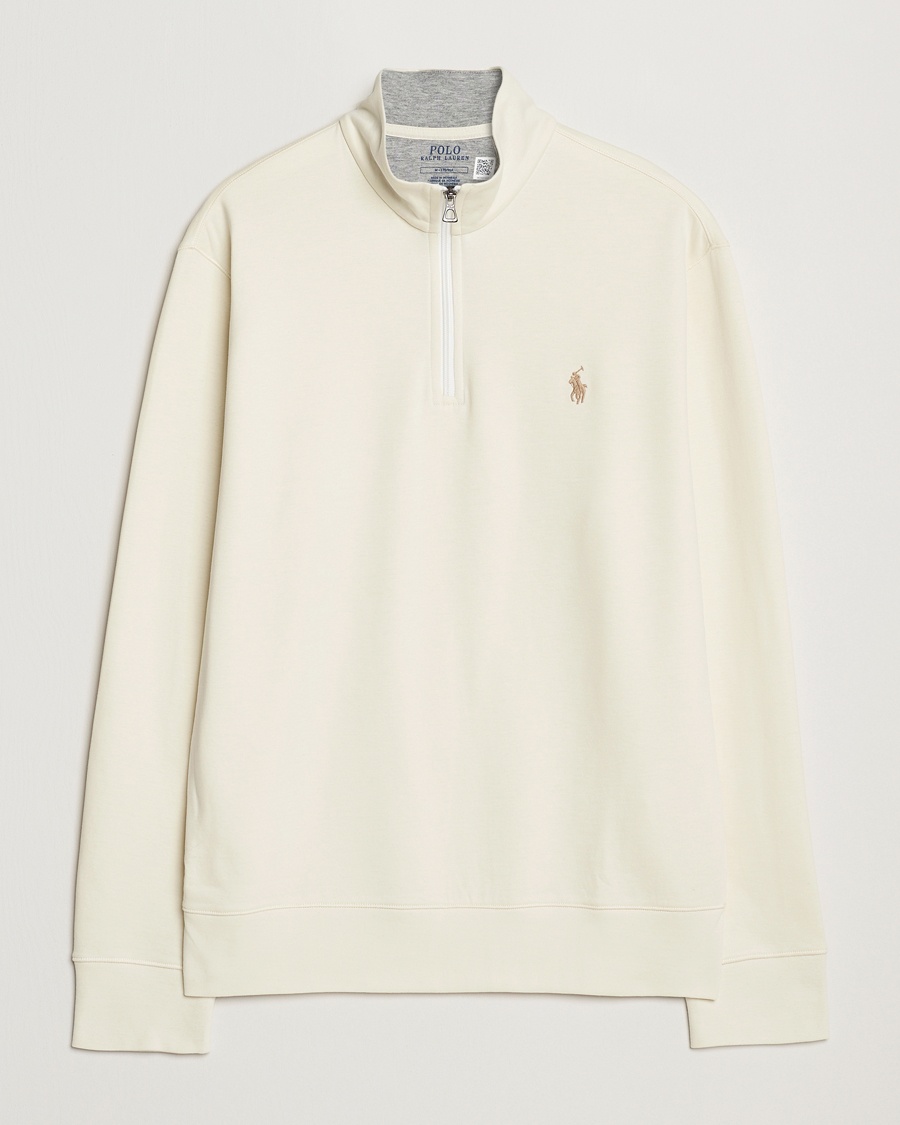 Polo Ralph Lauren Double Knit Half-Zip Sweater Parchment Cream – Blanc