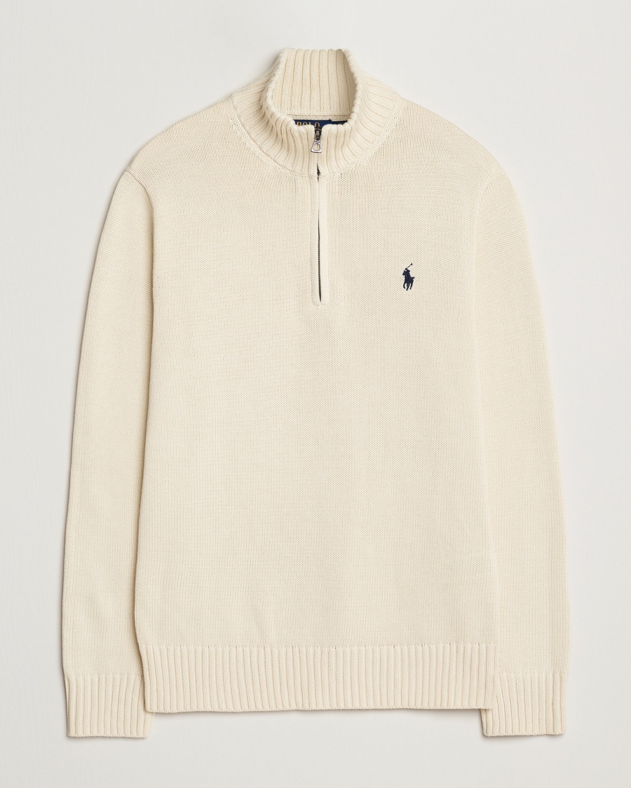 Polo Ralph Lauren Cotton Pullover Half Zip Andover Cream – Blanc