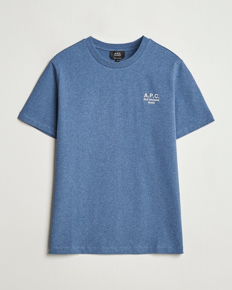 Homme | A.P.C. | A.P.C. | Rue Madame T-Shirt Blue Melange