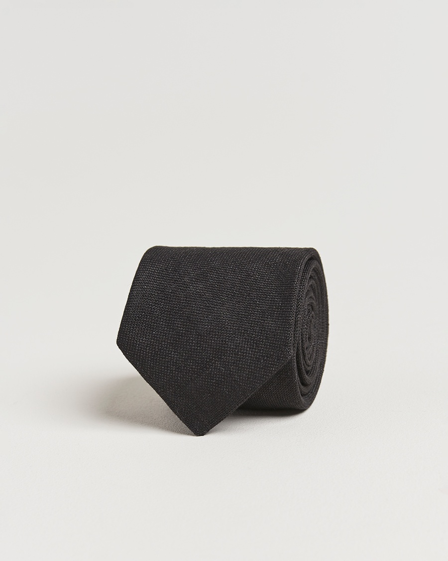 Amanda Christensen Amanda ChristensenHopsack Linen 8cm TieBlack – Noir