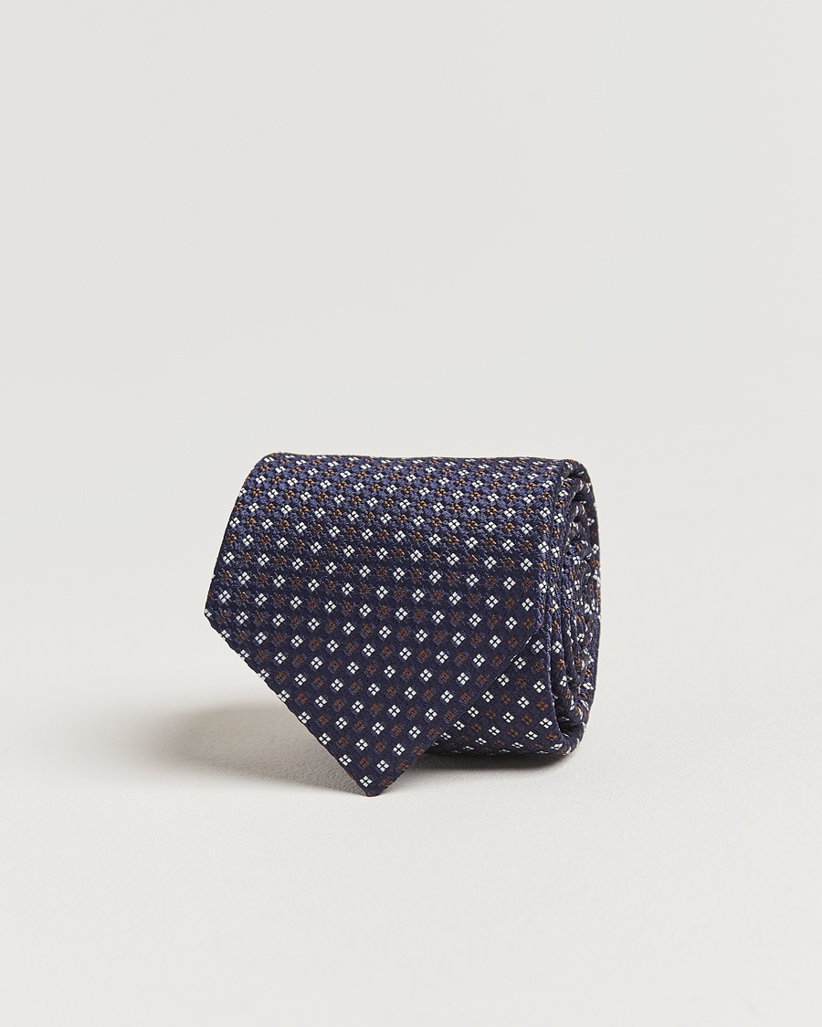 Homme | Cravates | Amanda Christensen | Silk Printed Flower 8cm Tie Navy