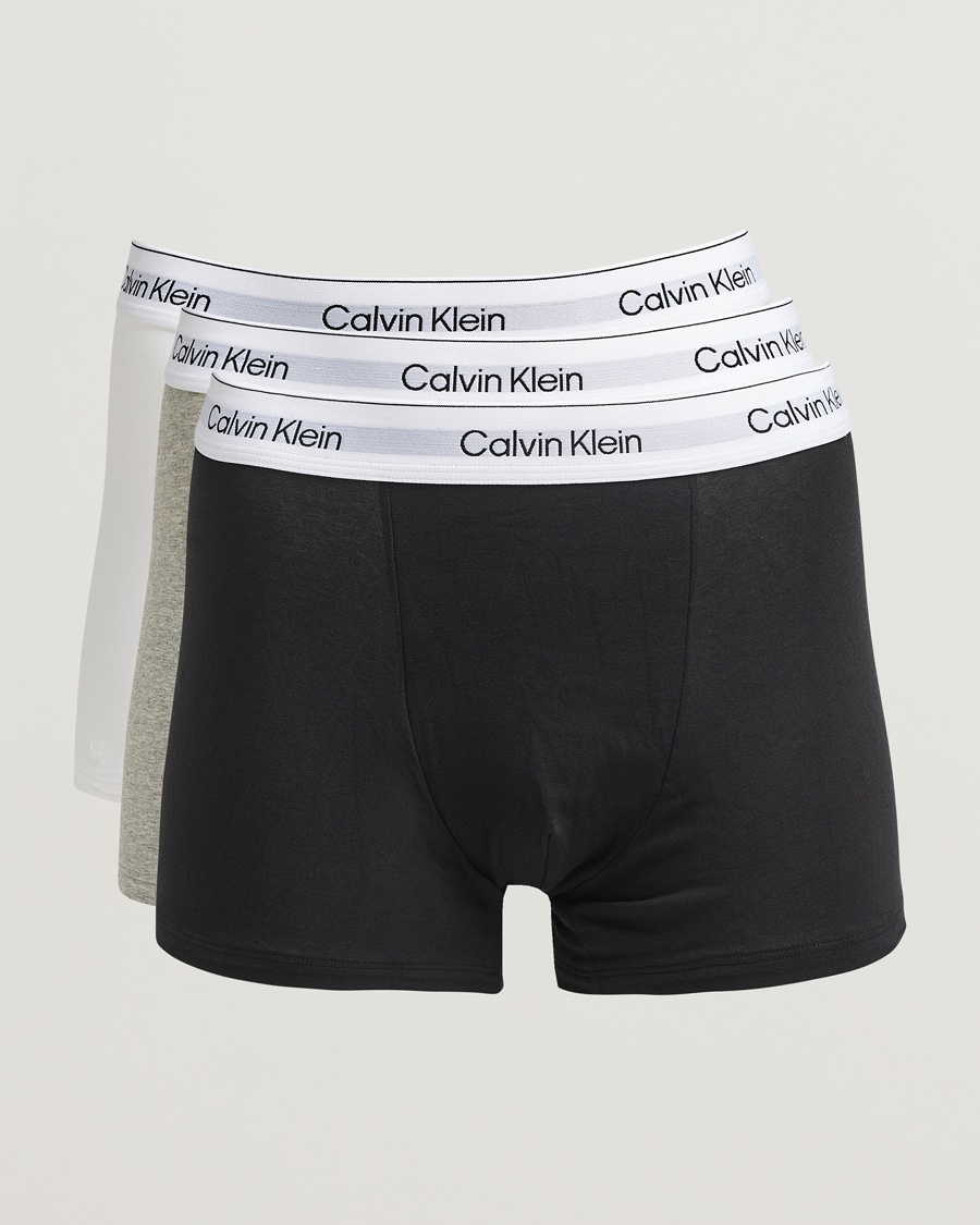 Heren | Calvin Klein | Calvin Klein | 3-Pack Icon Cotton Stretch Relaxed Trunk Black/White/Grey