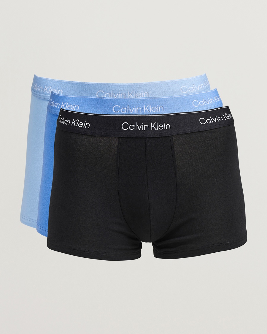 Calvin Klein 3-Pack Icon Cotton Stretch Trunk Black/Blue/Green – Blauw
