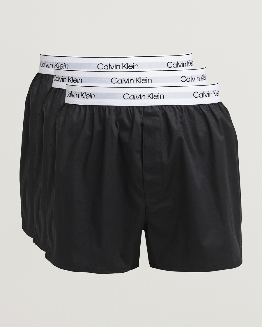 Calvin Klein 3-Pack Cotton Boxer Shorts Black – Noir