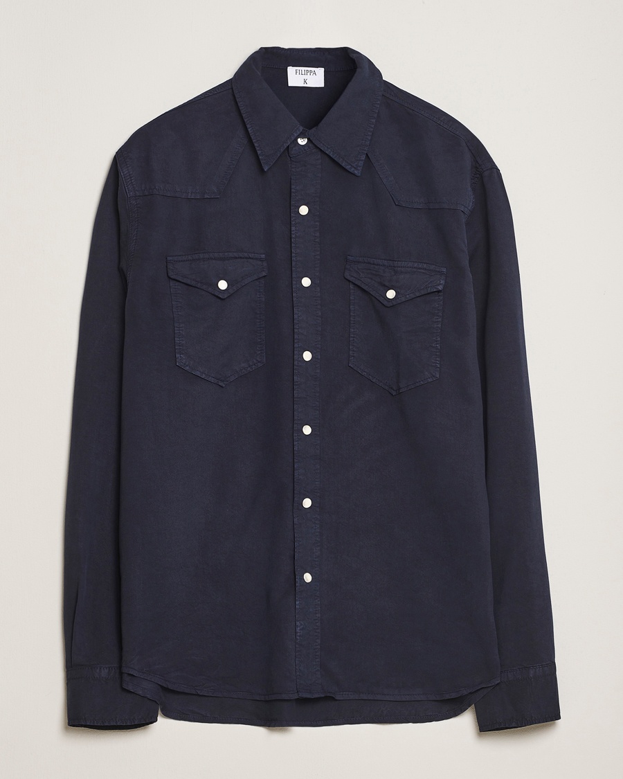 Heren | Casual overhemden | Filippa K | Western Shirt Navy