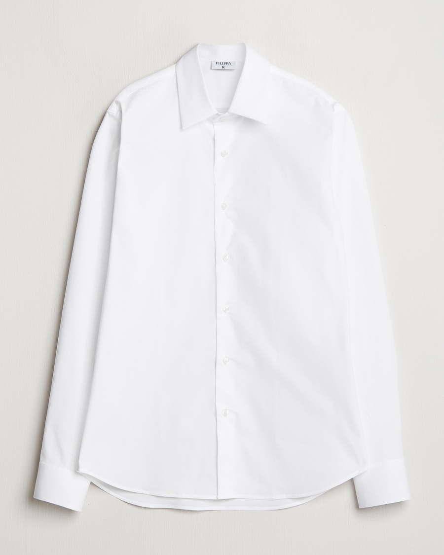Heren | Casual overhemden | Filippa K | Slim Cotton Stretch Shirt White