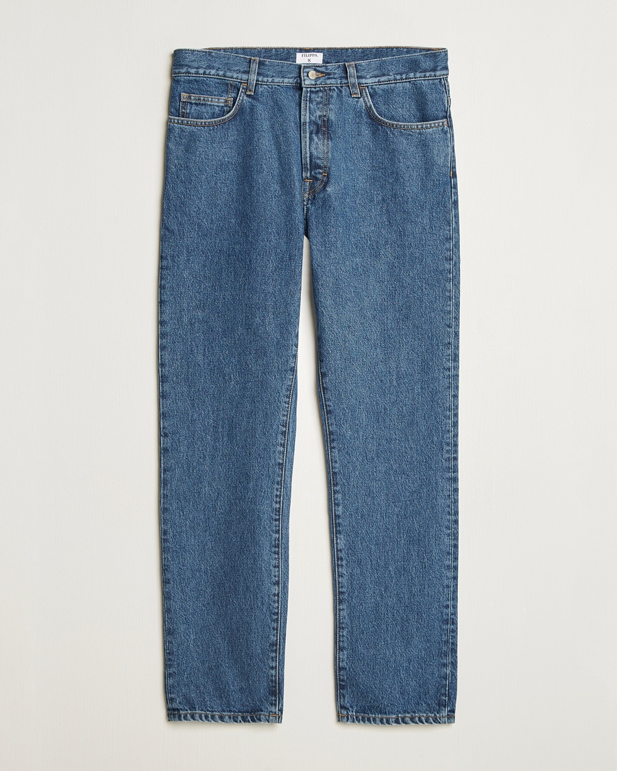 Homme | | Filippa K | Tapered Cropped Jeans Washed Mid Blue