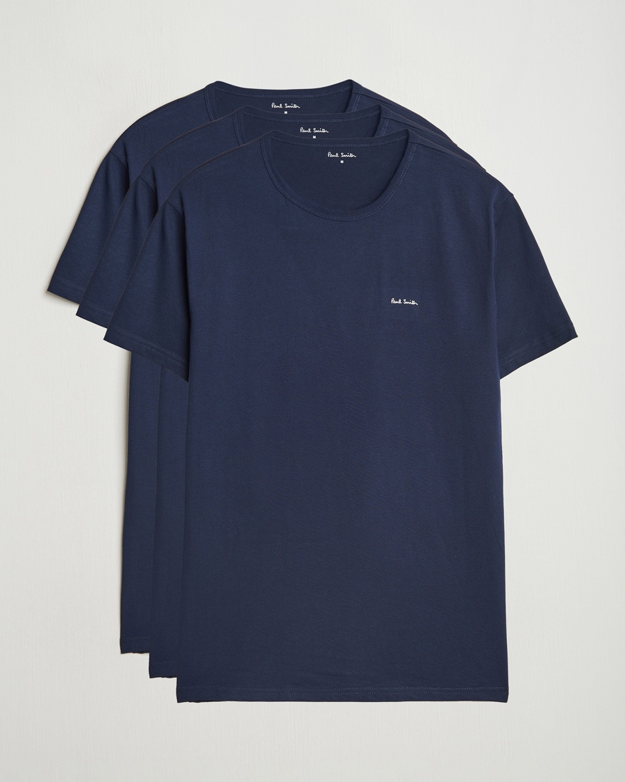 Homme | Best of British | Paul Smith | 3-Pack Crew Neck T-Shirt Navy