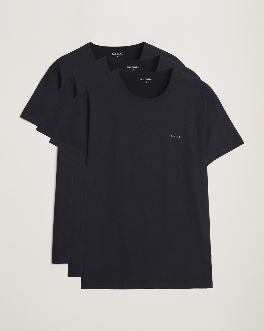 Homme | Best of British | Paul Smith | 3-Pack Crew Neck T-Shirt Black