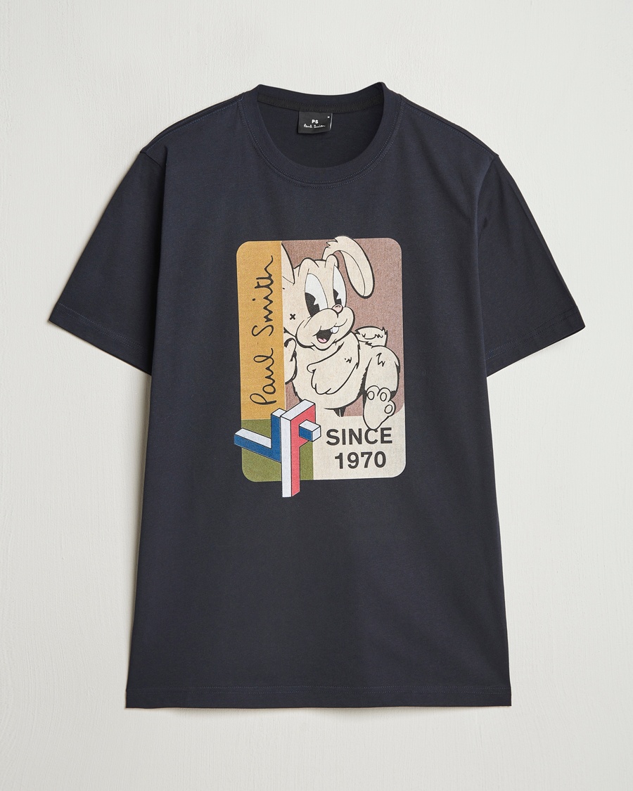 Heren | PS Paul Smith | PS Paul Smith | 70's Bunny Crew Neck T-Shirt Navy