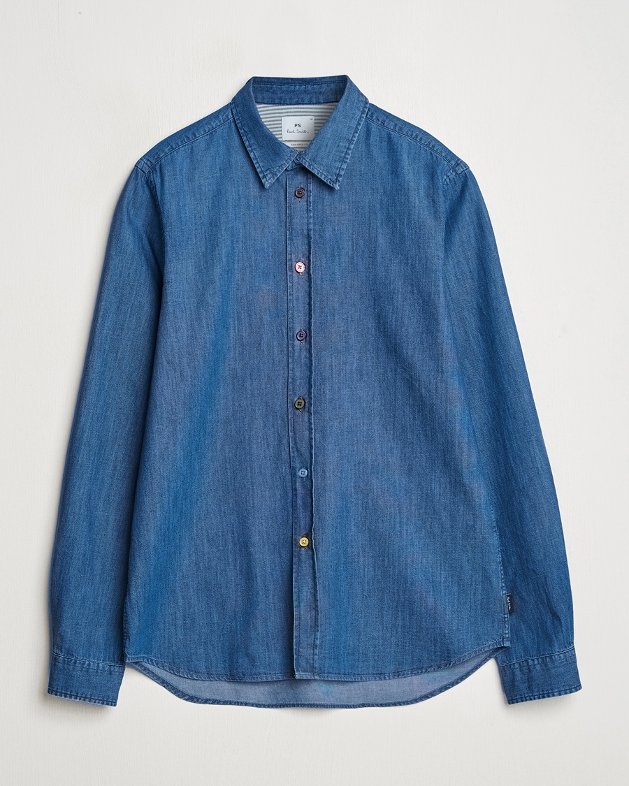 Heren | PS Paul Smith | PS Paul Smith | Tailored Fit Denim Shirt Blue