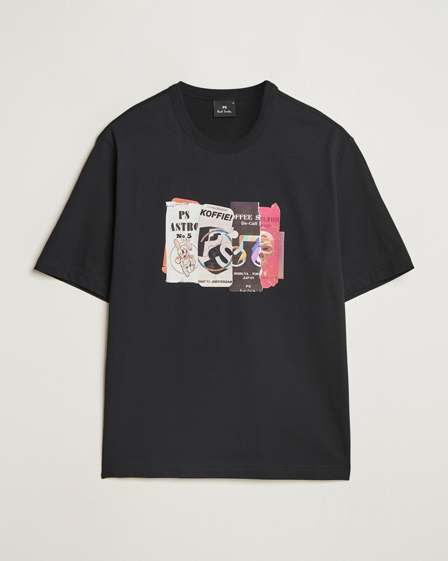 Heren | PS Paul Smith | PS Paul Smith | Cut & Paste Printed T-Shirt Black
