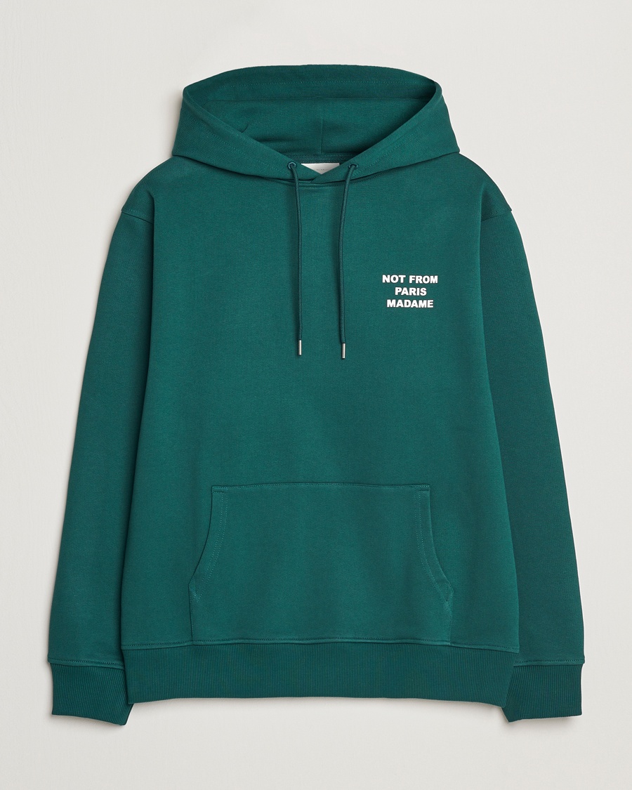 Drôle de Monsieur Slogan Hoodie Dark Green – Vert