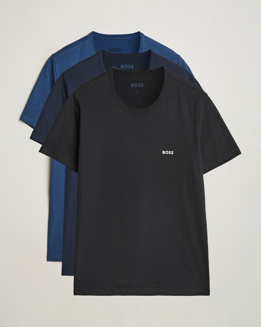 Heren | Multipack | BOSS BLACK | 3-Pack Crew Neck T-Shirt Blue/Black/Navy