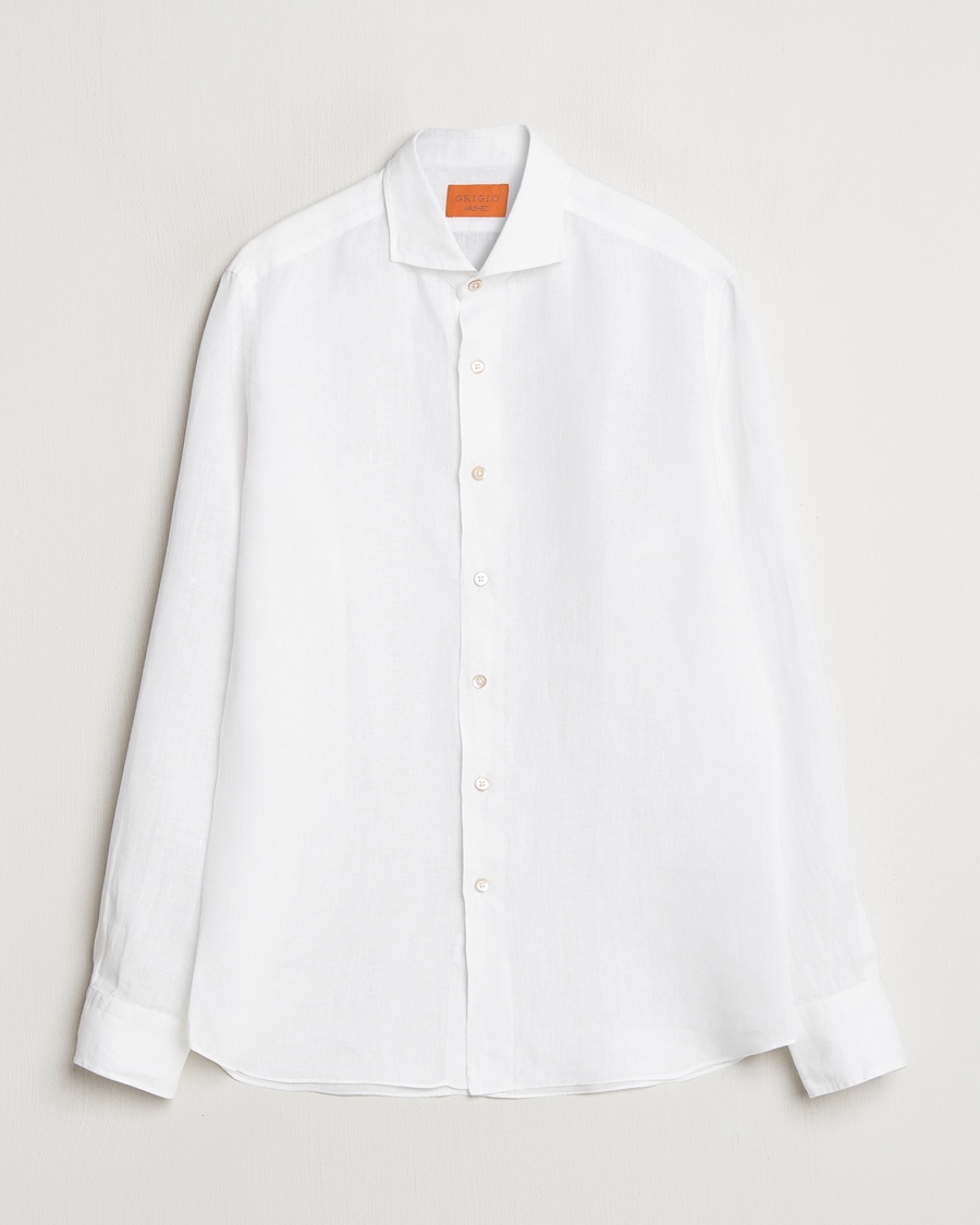Homme | Italian Department | Grigio | Linen Casual Shirt White