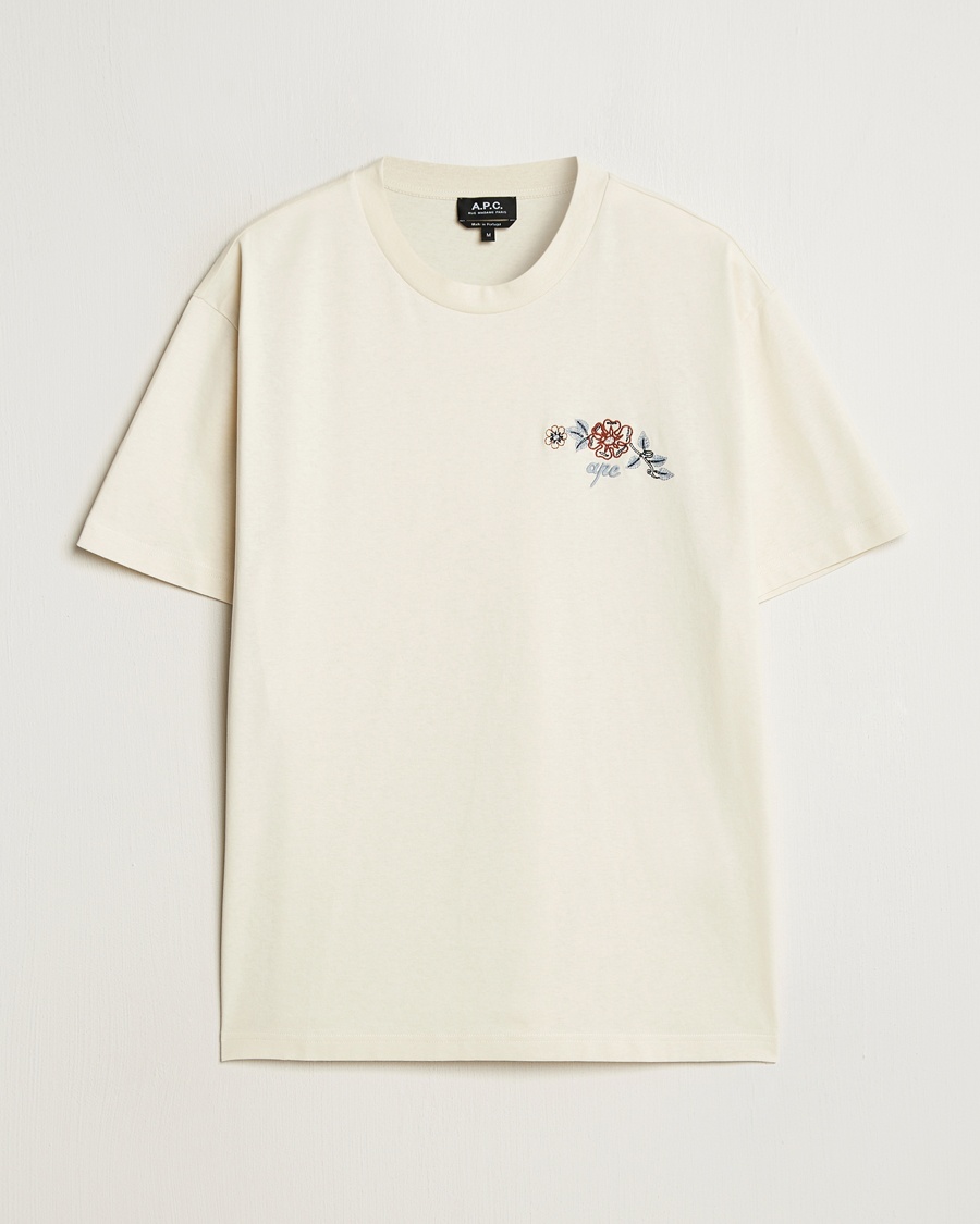 Homme | A.P.C. | A.P.C. | Oscar Embroidered T-Shirt Ecru