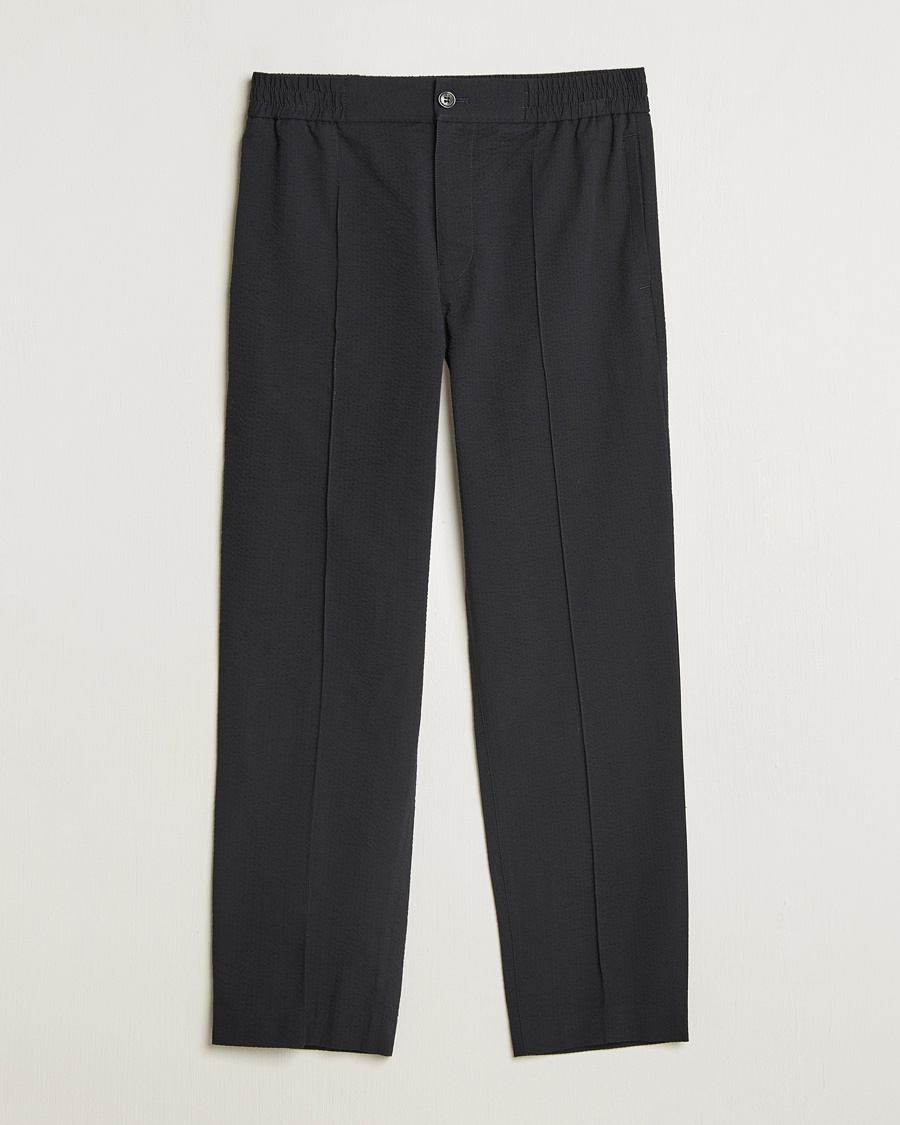 Homme | A.P.C. | A.P.C. | Joaquin Seersucker Drawstring Trousers Black
