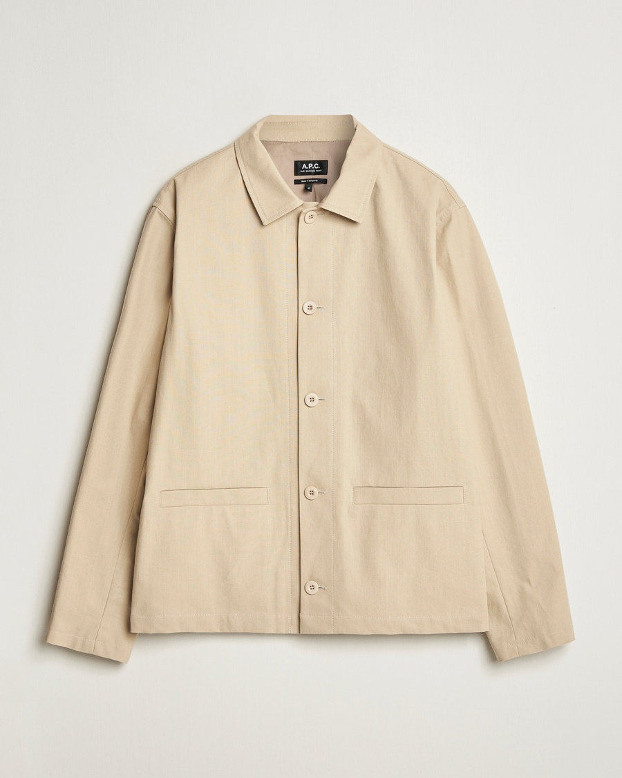Homme | Business & Beyond | A.P.C. | Rodney Textured Cotton Overshirt Beige